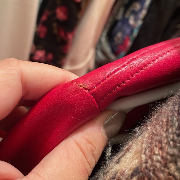 Women's Red Leather Jacket - Picture 7 of 7